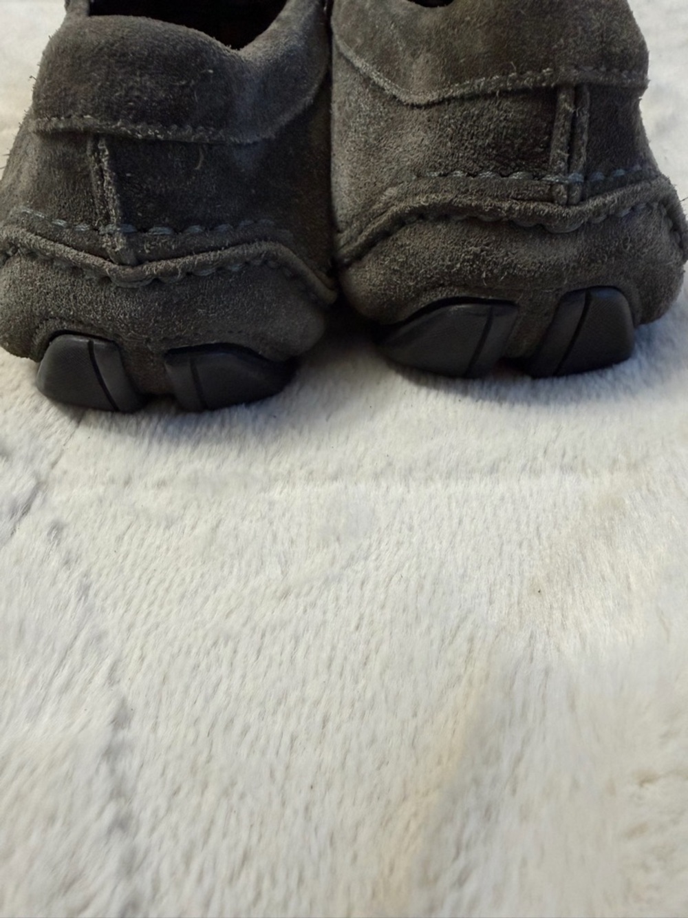 $850 Salvatore Ferragamo Gancini Ornament Bit Suede Driving Loafers Gray 10 11 - Picture 10 of 16